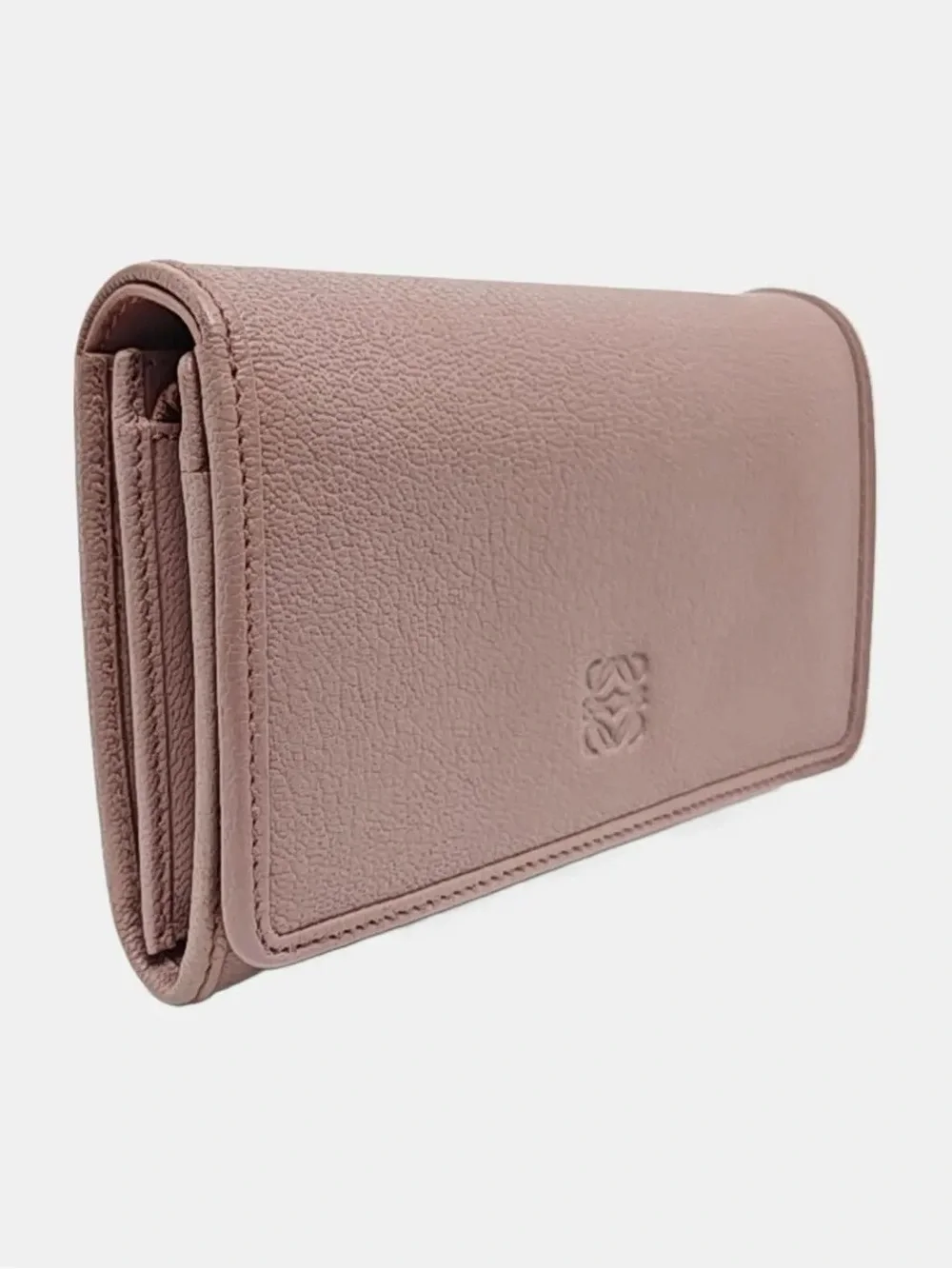 Loewe Dusty Rose Pebbled Leather Flap Wristlet